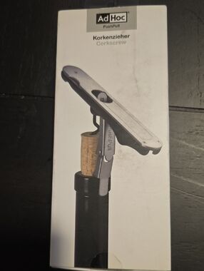 PushPull Corkscrew Wine Opener Stainless Steel in Silver